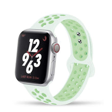 Load image into Gallery viewer, Silicone Strap For Apple Watch band 44mm 40mm 38mm 42mm Breathable wrist Sport belt bracelet iWatch serie 5 4 3 2 SE 6 watchband
