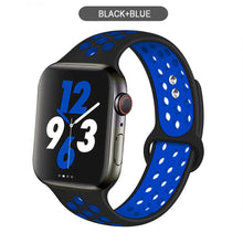 Load image into Gallery viewer, Silicone Strap For Apple Watch band 44mm 40mm 38mm 42mm Breathable wrist Sport belt bracelet iWatch serie 5 4 3 2 SE 6 watchband
