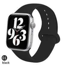 Load image into Gallery viewer, Silicone Strap For Apple Watch band 6 44mm 42mm 40mm 38mm Smart rubber watchband bracelet iWatch band for Series 6 SE 5 4 3 2 se
