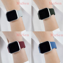 Load image into Gallery viewer, Silicone Strap For Apple Watch band 6 44mm 42mm 40mm 38mm Smart rubber watchband bracelet iWatch band for Series 6 SE 5 4 3 2 se
