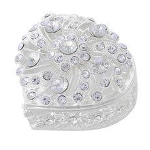 Load image into Gallery viewer, Silve Heart Shaped Jewelry For Women Luxury Decoration Jewellery Case With Rhinestone Wedding Gift To Bride Collection Box
