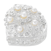 Load image into Gallery viewer, Silve Heart Shaped Jewelry For Women Luxury Decoration Jewellery Case With Rhinestone Wedding Gift To Bride Collection Box
