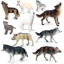 Load image into Gallery viewer, Small Size Simulation Wolf Action Figures PVC Figure Collectible Toys Wild Animal Figure Figurines Kids Cognitive Toys Kids Gift
