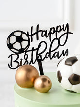 Load image into Gallery viewer, Soccer Cake Topper Inserts Boys Girls Soccer Team Happy Birthday Cake Decorations Baking Party football birthday decoration
