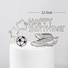 Load image into Gallery viewer, Soccer Cake Topper Inserts Boys Girls Soccer Team Happy Birthday Cake Decorations Baking Party football birthday decoration
