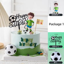 Load image into Gallery viewer, Soccer Cake Topper Inserts Boys Girls Soccer Team Happy Birthday Cake Decorations Baking Party football birthday decoration
