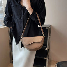 Load image into Gallery viewer, Solid Color PU Leather Women's Crossbody Bag With Stylish Red Wide Shoulder Strap Fashionable Shoulder Underarm Bag

