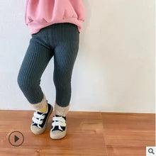 Load image into Gallery viewer, Solid Kids Girls Leggings Cotton Knit Leggings for Girls Winter Baby Pants Warm Thick Plus Velvet Toddler Girls Leggings LZ543
