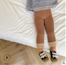 Load image into Gallery viewer, Solid Kids Girls Leggings Cotton Knit Leggings for Girls Winter Baby Pants Warm Thick Plus Velvet Toddler Girls Leggings LZ543
