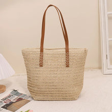 Load image into Gallery viewer, Summer Large Capacity Tote Bag Women Shoulder Bag Handmade Woven Bag INS Fresh Rural Handheld Grass Woven Women Bag
