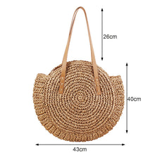 Load image into Gallery viewer, Summer Straw Bags for Women Straw Shoulder Bags Rattan Woven Top Handle Bag Hollow Raffia Crochet Beach Bag Casual Handbags 2023
