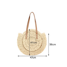 Load image into Gallery viewer, Summer Straw Bags for Women Straw Shoulder Bags Rattan Woven Top Handle Bag Hollow Raffia Crochet Beach Bag Casual Handbags 2023
