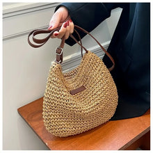 Load image into Gallery viewer, Summer Straw Crossbody Bag 2024 Ladies Beach Holiday Woven Totes Casual Bag Women Shoulder Handbags Messenger Purse Shopping Bag
