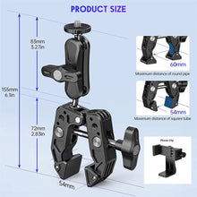 Load image into Gallery viewer, Super Clamp Camera Clamp Mount Monitor 360° Ballhead Magic Arm Adapter with1/4"-20 3/8" for Canon Nikon DSLR Camera/Gopro/Lights
