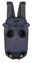 Load image into Gallery viewer, TAILUP Autumn And Winter  Denim Front Pet Carrier Bag Double Shoulder Carrying Small Dog And Cat Quilted Soft Short Plush
