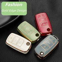 Load image into Gallery viewer, TPU Car Key Case Cover Holder Shell For Polo Golf Passat Beetle Caddy Tiguan Skoda Octavia Kodiaq Seat Leon Altea

