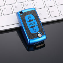 Load image into Gallery viewer, TPU Leather 2/3 Buttons Car Remote Key Case Cover for Citroen C2 C3 C4 C5 C6 C8 for Peugeot 107 207 307 307S 308 407 607
