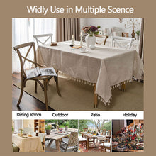Load image into Gallery viewer, Tassel Table Cloth Linen Cotton Rectangular Tablecloth for Dining Table Coffee Table Cover Wedding Decoration tapete mesas
