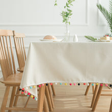 Load image into Gallery viewer, Tassel Table Cloth Linen Cotton Rectangular Tablecloth for Dining Table Coffee Table Cover Wedding Decoration tapete mesas
