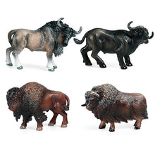 Load image into Gallery viewer, Bull bison ranch cattle set model simulation wild animal model PVC animal action figure toys children Christmas gifts
