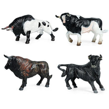 Load image into Gallery viewer, Bull bison ranch cattle set model simulation wild animal model PVC animal action figure toys children Christmas gifts
