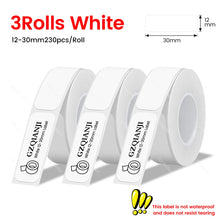 Load image into Gallery viewer, Thermal Label Paper Rolls Normal Labels for P15 D30 D35 B100 88X Label Maker Bluetooth Printer Adhesive Tag Barcode Sticker
