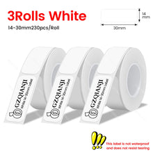 Load image into Gallery viewer, Thermal Label Paper Rolls Normal Labels for P15 D30 D35 B100 88X Label Maker Bluetooth Printer Adhesive Tag Barcode Sticker
