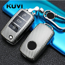 Load image into Gallery viewer, Tpu Carbon Filber Car Key Case Cover For  Polo Tiguan Passat B5 B6 B7 Golf 4 5 6 MK6 Jetta Lavida For Skoda Octavia
