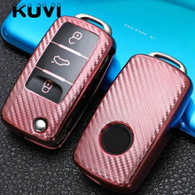 Load image into Gallery viewer, Tpu Carbon Filber Car Key Case Cover For  Polo Tiguan Passat B5 B6 B7 Golf 4 5 6 MK6 Jetta Lavida For Skoda Octavia
