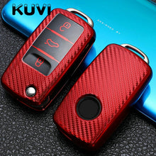 Load image into Gallery viewer, Tpu Carbon Filber Car Key Case Cover For  Polo Tiguan Passat B5 B6 B7 Golf 4 5 6 MK6 Jetta Lavida For Skoda Octavia
