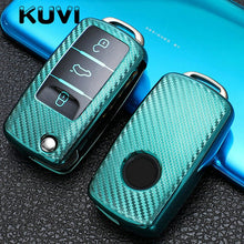 Load image into Gallery viewer, Tpu Carbon Filber Car Key Case Cover For  Polo Tiguan Passat B5 B6 B7 Golf 4 5 6 MK6 Jetta Lavida For Skoda Octavia
