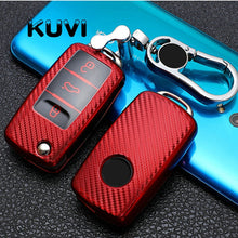Load image into Gallery viewer, Tpu Carbon Filber Car Key Case Cover For  Polo Tiguan Passat B5 B6 B7 Golf 4 5 6 MK6 Jetta Lavida For Skoda Octavia
