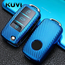 Load image into Gallery viewer, Tpu Carbon Filber Car Key Case Cover For  Polo Tiguan Passat B5 B6 B7 Golf 4 5 6 MK6 Jetta Lavida For Skoda Octavia
