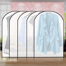 Load image into Gallery viewer, 5pcs/set Transparent Clothes Dust Case Garment Suit Coat Organizer Cover for Home Wardrobe Storage Protect Bag LU002
