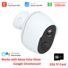 Load image into Gallery viewer, Tuya Smart Leven 5200mAh Oplaadbare Batterij IP65 Outdoor Draadloze WIFI 1080P IP Surveillance Sirene Batterij Camera Alexa Google
