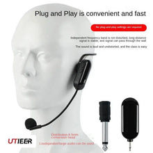 Load image into Gallery viewer, UHF Headset Wireless Microphone Little Bee Amplifier Teacher Use Teaching Microphone Outdoor Stage Sound Earphone
