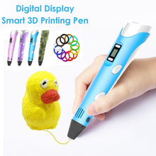 Load image into Gallery viewer, USB Powered 3D Pen Kit with PLA Filament Refill LCD Screen 3D Drawing Painting Pen Automatic Art Printer Pens Creative Gift
