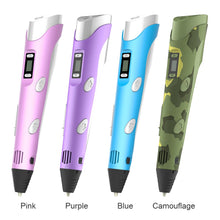 Load image into Gallery viewer, USB Powered 3D Pen Kit with PLA Filament Refill LCD Screen 3D Drawing Painting Pen Automatic Art Printer Pens Creative Gift
