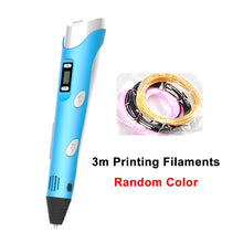 Load image into Gallery viewer, USB Powered 3D Pen Kit with PLA Filament Refill LCD Screen 3D Drawing Painting Pen Automatic Art Printer Pens Creative Gift
