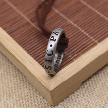 Load image into Gallery viewer, Uncharted 4 Nathan Drake's Vintage Band Cosplay Ring Leather Code Pendant Necklace

