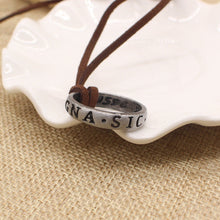 Load image into Gallery viewer, Uncharted 4 Nathan Drake's Vintage Band Cosplay Ring Leather Code Pendant Necklace

