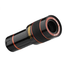 Load image into Gallery viewer, Universal 12X High Clarity Zoom Telescope Phone Camera External Telephoto Lens with Clip
