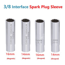 Load image into Gallery viewer, Universal Spark Plug Socket Spark Plug Wrench 3/8 Magnetic 12 Angle Thin Wall for 14/16mm Spark Plug Removal Auto Repair Tool

