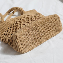 Load image into Gallery viewer, Vintage Bohemian Beach Bag for Women Summer Large Capacity Hollow Handbags Rattan Handmade Kintted Travel Shpping Totes

