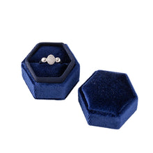 Load image into Gallery viewer, Vintage Hexagon Velvet Jewelry Single Ring Box Case for Engagement Wedding Ceremony Valentines Day Holding Storage Container
