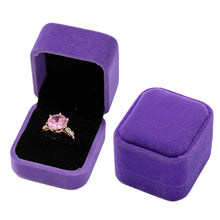 Load image into Gallery viewer, Vintage Hexagon Velvet Jewelry Single Ring Box Case for Engagement Wedding Ceremony Valentines Day Holding Storage Container
