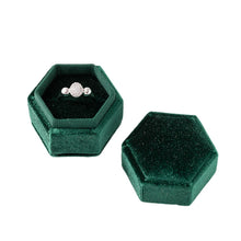 Load image into Gallery viewer, Vintage Hexagon Velvet Jewelry Single Ring Box Case for Engagement Wedding Ceremony Valentines Day Holding Storage Container
