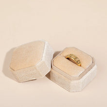 Load image into Gallery viewer, Vintage Octagon Square Velvet Single and Double Ring Box With Detachable Lid Earrings Proposal Engagement Wedding Ceremony Gifts
