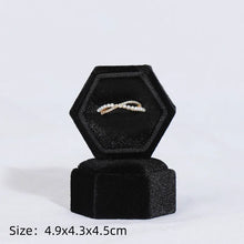 Load image into Gallery viewer, Vintage Octagon Square Velvet Single and Double Ring Box With Detachable Lid Earrings Proposal Engagement Wedding Ceremony Gifts
