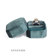 Load image into Gallery viewer, Vintage Octagon Square Velvet Single and Double Ring Box With Detachable Lid Earrings Proposal Engagement Wedding Ceremony Gifts
